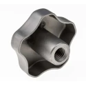 RS PRO Silver Stainless Steel Multiple Lobes Clamping Knob M8 Threaded Hole 40 mm Diameter 12 mm Thread Length 478-614