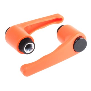 RS PRO Steel Clamping Lever Female Thread M12 x 18 mm Insert Length Orange Thermoplastic Handle 83 mm 478-670