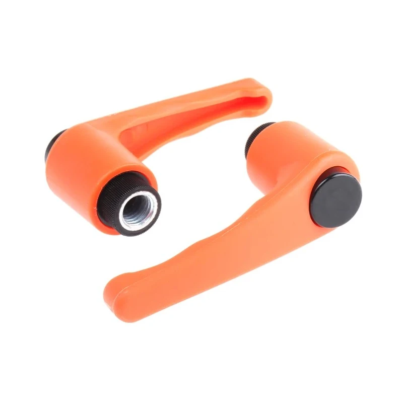 RS PRO Steel Clamping Lever Female Thread M12 x 18 mm Insert Length Orange Thermoplastic Handle 83 mm 478-670