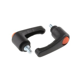 RS PRO Clamping Lever Male Thread M5 x 10 mm Thermoplastic Handle Steel Shaft Black 43mm Length 478-680