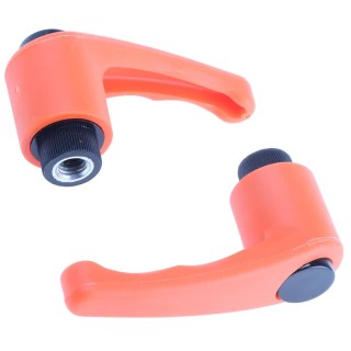 RS PRO Steel Clamping Lever, Female Thread M8 x 12 mm Insert, Thermoplastic Handle, Orange Black 478-715