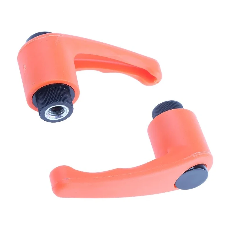 RS PRO Steel Clamping Lever, Female Thread M8 x 12 mm Insert, Thermoplastic Handle, Orange Black 478-715