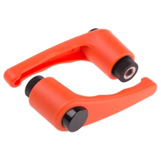 RS PRO Steel Clamping Lever M8 x 15 mm Thermoplastic Handle Black Orange 478-725