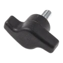 RS PRO Black Thermoplastic Offset Wing Clamping Knob, M6 Threaded Stud, 35 mm Diameter, 15 mm Thread Length 478-434