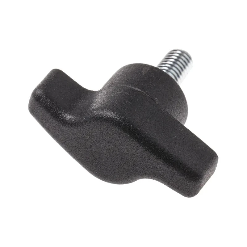 RS PRO Black Thermoplastic Offset Wing Clamping Knob, M6 Threaded Stud, 35 mm Diameter, 15 mm Thread Length 478-434