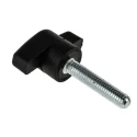 RS PRO Black Thermoplastic Wing Clamping Knob with Threaded Steel Stud 30mm Length 35mm Diameter 478-484