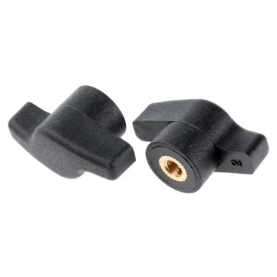 RS PRO Black Thermoplastic Wing Clamping Knob, Threaded Hole, 35 mm Knob Diameter, 8mm Thread Length 478-838