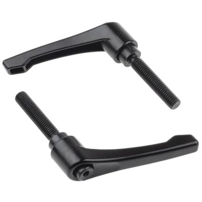 RS PRO Stainless Steel Clamping Lever M10 x 50 mm Zinc Die Cast Handle Black 478-848