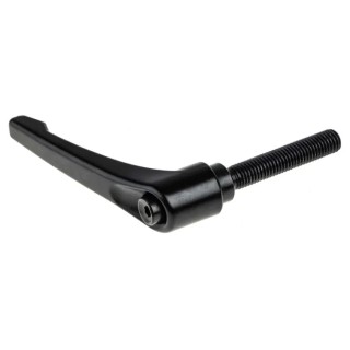 RS PRO Stainless Steel Clamping Lever M12 x 40 mm Steel Shaft Die Cast Zinc Handle Black 478-854