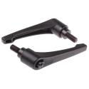 RS PRO Stainless Steel Clamping Lever, Male Thread M10 x 20 mm Insert, Die Cast Zinc Handle, Steel Shaft, Black 478-888