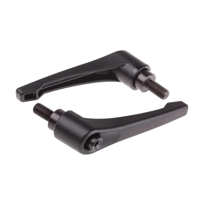 RS PRO Stainless Steel Clamping Lever, Male Thread M10 x 20 mm Insert, Die Cast Zinc Handle, Steel Shaft, Black 478-888