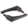 RS PRO Stainless Steel Clamping Lever, Male Thread M10 x 20 mm Insert, Die Cast Zinc Handle, Steel Shaft, Black 478-888