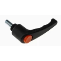 RS PRO Stainless Steel Clamping Lever Male Thread M8 x 20 mm Thermoplastic Handle Steel Shaft Black 65mm 478-949
