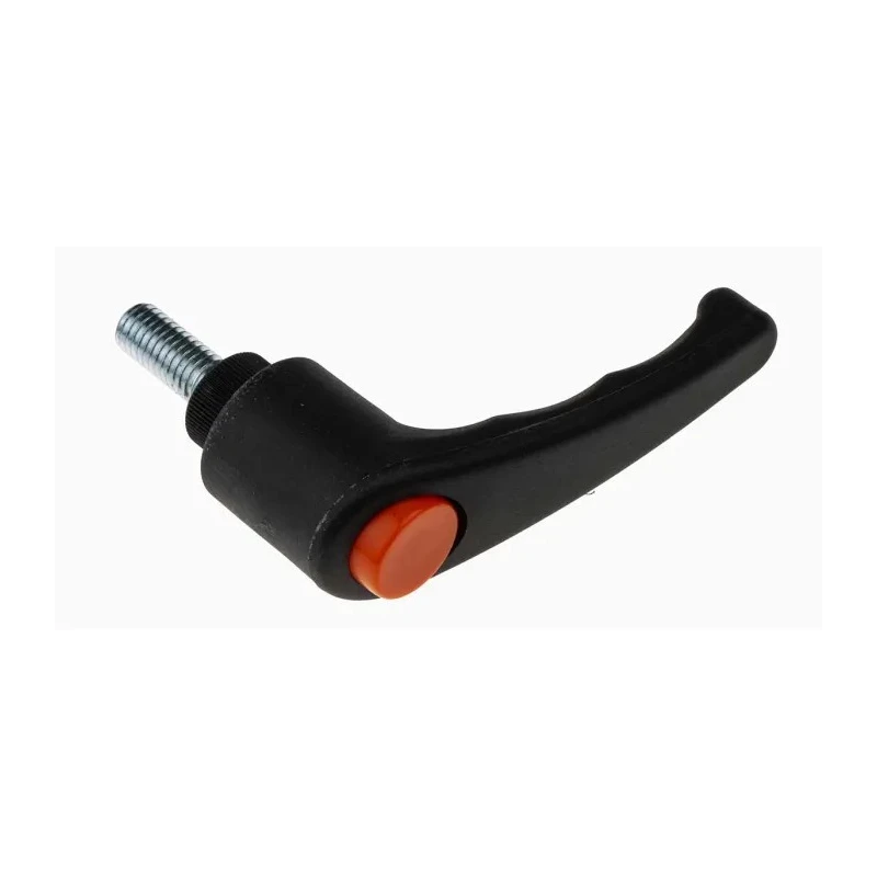 RS PRO Stainless Steel Clamping Lever Male Thread M8 x 20 mm Thermoplastic Handle Steel Shaft Black 65mm 478-949
