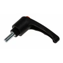 RS PRO Stainless Steel Clamping Lever Male Thread M8 x 20 mm Thermoplastic Handle Steel Shaft Black 65mm 478-949