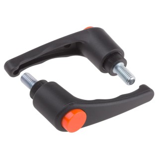RS PRO Stainless Steel Clamping Lever Male Thread M10 x 20 mm Thermoplastic Handle Black 478-955