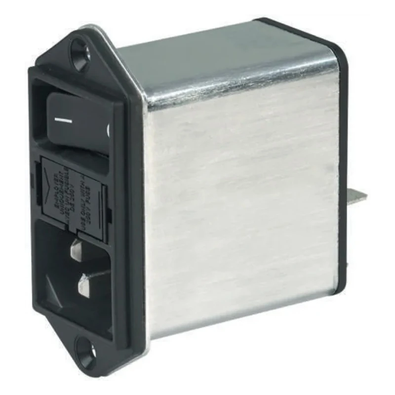 Schurter 250V ac 1A Panel Mount IEC Connector Male 2 Pole 2 Fuse Quick Connect DD12.1121.111