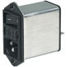 Schurter 250V ac 1A Panel Mount IEC Connector Male 2 Pole 2 Fuse Quick Connect DD12.1121.111