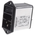 Schurter 250V AC 10A Panel Mount IEC Connector Male 2 Pole 2 Fuse Quick Connect DD12.9121.111