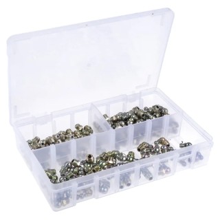 RS PRO Grease Nipple Kit Contains 50 H2-450 (8 x 1 mm), 50 H1-Straight (8 x 1 mm), 50 H3-900 (8 x 1 mm), Total 150 195-4071