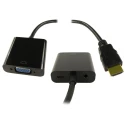 RS PRO HDMI Female to VGA Straight HDMI Splitter Adapter 5V ABS Housing Gold-Plated Pins 150mm 195-4343