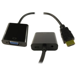 RS PRO HDMI Female to VGA Straight HDMI Splitter Adapter 5V ABS Housing Gold-Plated Pins 150mm 195-4343