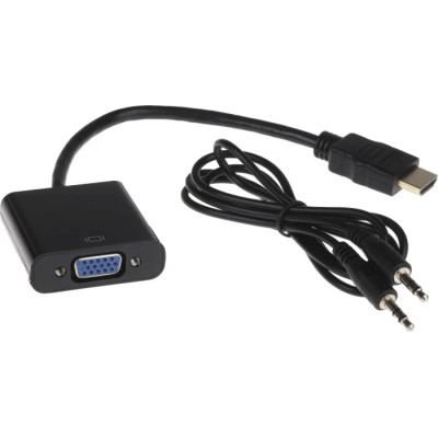 RS PRO HDMI to VGA Adapter Male HDMI to Female VGA Straight 150mm ABS Housing 195-4345