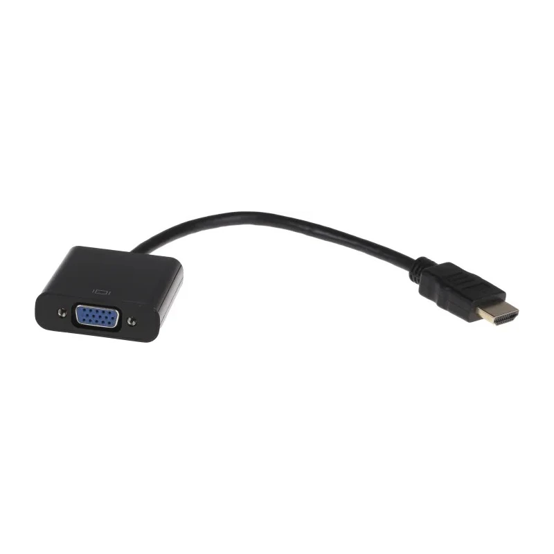 RS PRO HDMI to VGA Adapter Male HDMI to Female VGA Straight 150mm ABS Housing 195-4345