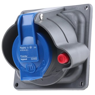 Legrand Panel Mount Industrial Power Connector Blue 16A 230V IP44 IP45 HYPRA 0 520 02