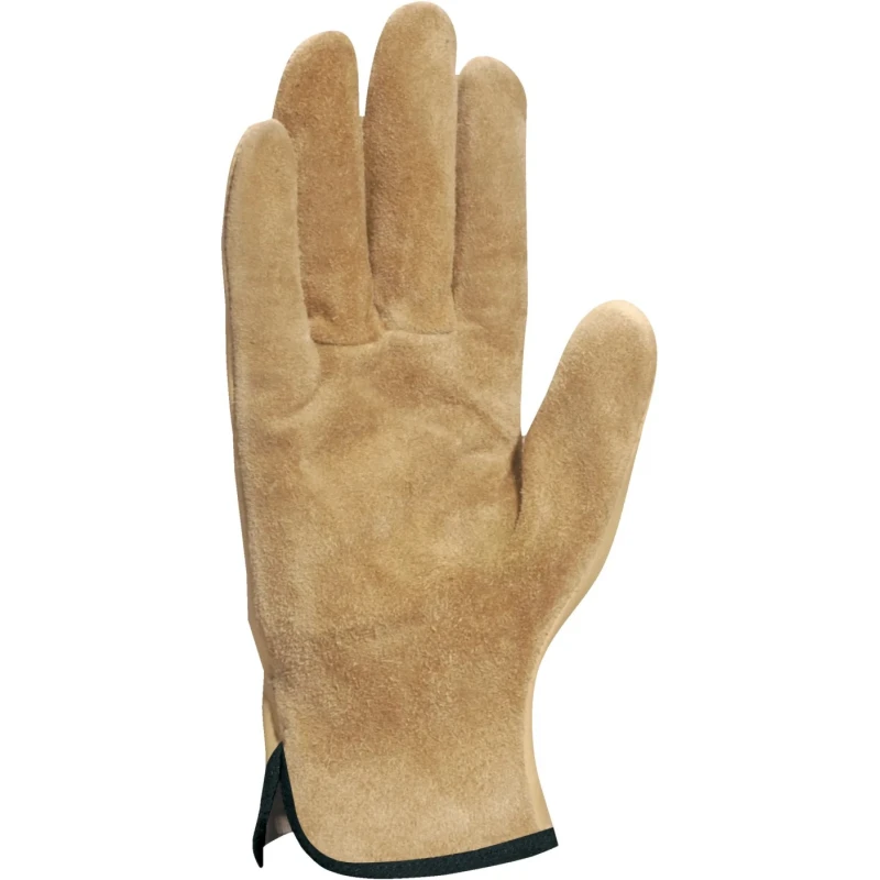 Delta Plus Beige Leather Work Gloves Size 10 Uncoated Coating FIB49