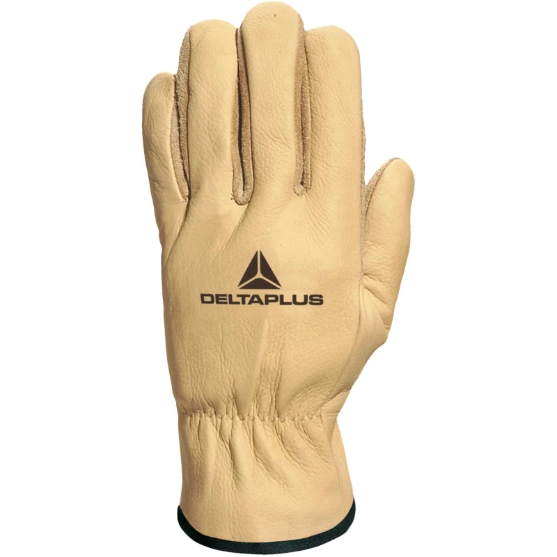 Delta Plus Beige Leather Work Gloves Size 10 Uncoated Coating FIB49