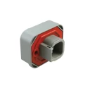 Amphenol Industrial Automotive Connector Male Grey Flange 4 Way Solder Termination AT Series 7.5A IP67 ATM15-4P-BM03