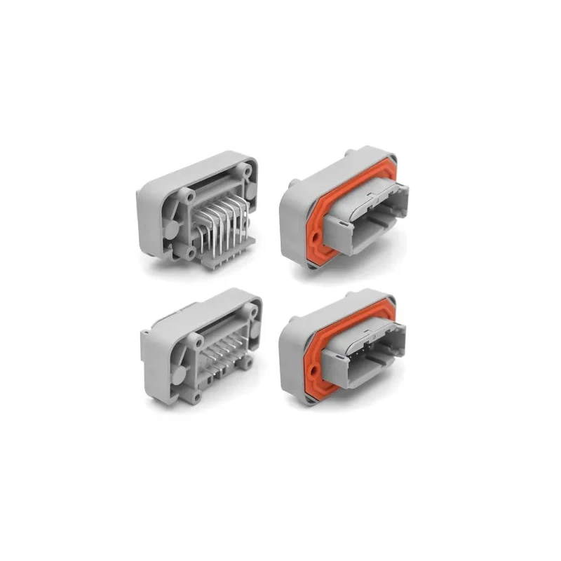 Amphenol Industrial Automotive Connector Male Grey Flange 4 Way Solder Termination AT Series 7.5A IP67 ATM15-4P-BM03
