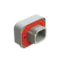 Amphenol Industrial Automotive Connector Male Grey Flange 6 Way Solder Termination 7.5A Current ATM15-6P-BM03