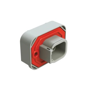 Amphenol Industrial Automotive Connector Male Grey Flange 6 Way Solder Termination 7.5A Current ATM15-6P-BM03