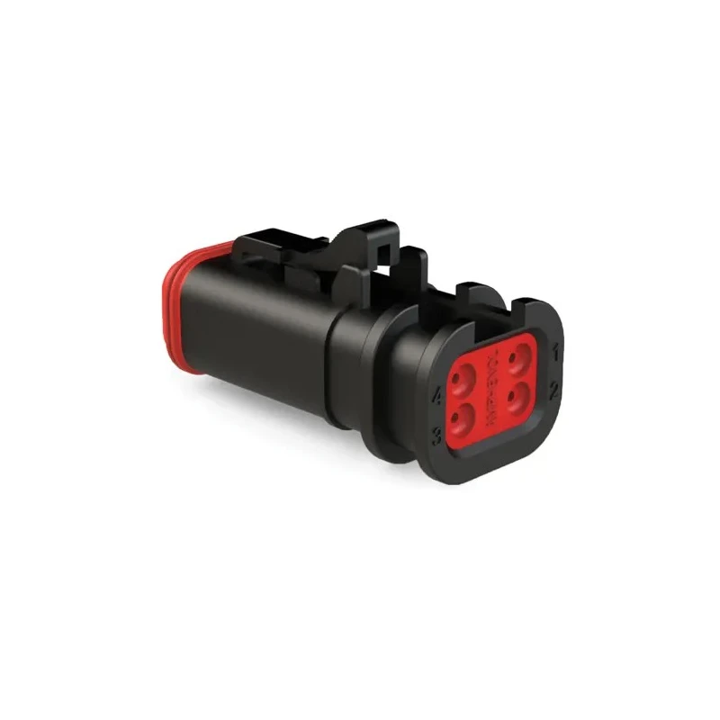 Amphenol Industrial AT Automotive Connector Female 4 Way Crimp Termination Black Cable IP67 AT06-4S-OMBLK