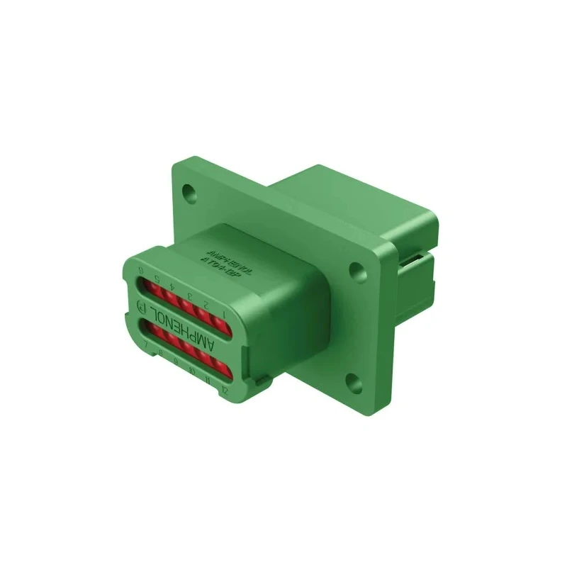 Amphenol Industrial AT Automotive Connector Male Green Panel Mount 12 Way Crimp Termination AT04-12PC-BL05
