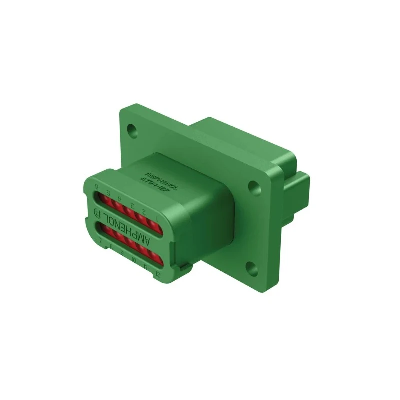 Amphenol Industrial AT Automotive Connector Male Green Panel Mount 12 Way Crimp Termination AT04-12PC-LE07