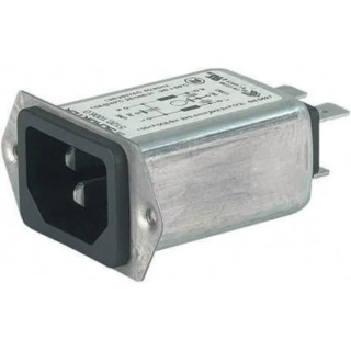 Schurter 250V AC 1A Panel Mount IEC Connector Male Quick Connect 5120.1000.0