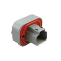 Amphenol Industrial AT Automotive Connector Male Grey Flange 2 Way Solder Termination 13A IP67 AT15-2P-BM03