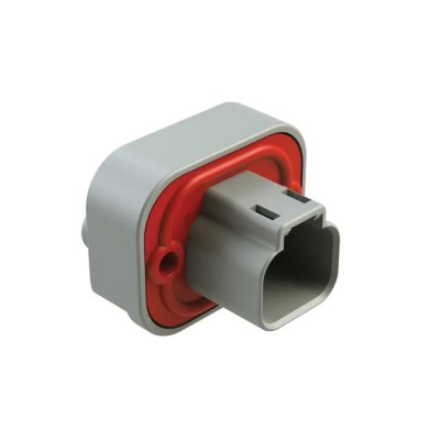 Amphenol Industrial AT Automotive Connector Male Grey Flange 2 Way Solder Termination 13A IP67 AT15-2P-BM03