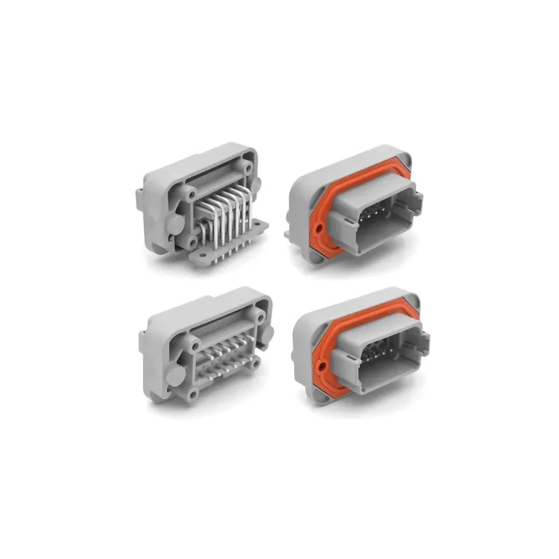 Amphenol Industrial AT Automotive Connector Male Grey Flange 2 Way Solder Termination 13A IP67 AT15-2P-BM03