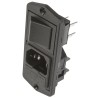 Bulgin C14 Straight Flange IEC Connector 250V 10A Female Fuse Size 5 x 20 mm BVA01/Z0000/10