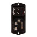 Bulgin C14 Straight Panel Mount IEC Connector 10A 250V Fuse Size 5 x 20 mm BVA01/Z0000/11