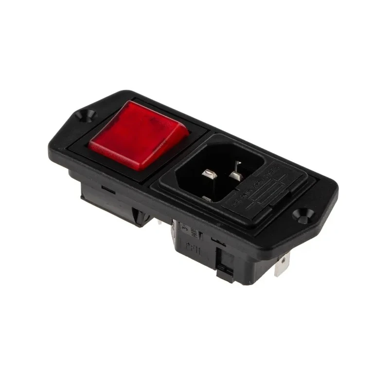 Bulgin C14 Straight Panel Mount IEC Connector 10A 250V Fuse Size 5 x 20 mm BVA01/Z0000/11