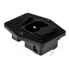 Bulgin C14 Straight Panel Mount IEC Connector, 250V, 10A, Female, Fuse Size 5 x 20 mm BVB01/Z0000/01