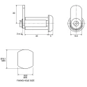 Euro-Locks a Lowe & Fletcher group Company Stainless Steel Camlock 32 mm Panel-to-Tongue 19.1 x 16.6 mm Key Unlock 1342032