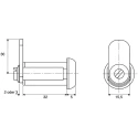 Euro-Locks a Lowe & Fletcher group Company Stainless Steel Camlock 32 mm Panel-to-Tongue 19.1 x 16.6 mm Key Unlock 1342032