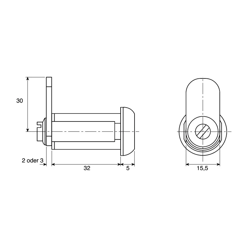 Euro-Locks a Lowe & Fletcher group Company Stainless Steel Camlock 32 mm Panel-to-Tongue 19.1 x 16.6 mm Key Unlock 1342032
