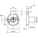 Euro-Locks a Lowe & Fletcher group Company Furniture Lock Keyed Panel to Tongue 19 mm, Panel Cutout 16.5 mm 5872037